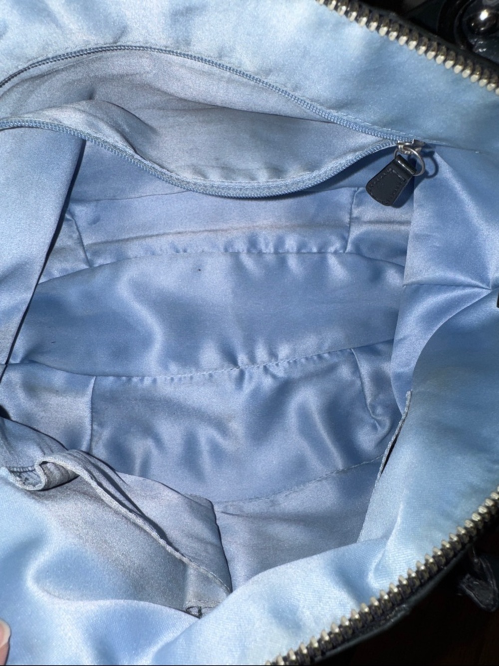 Coach Dark Blue Patent Leather Satchel with matching Wallet & Checkbook EUC - Picture 13 of 16